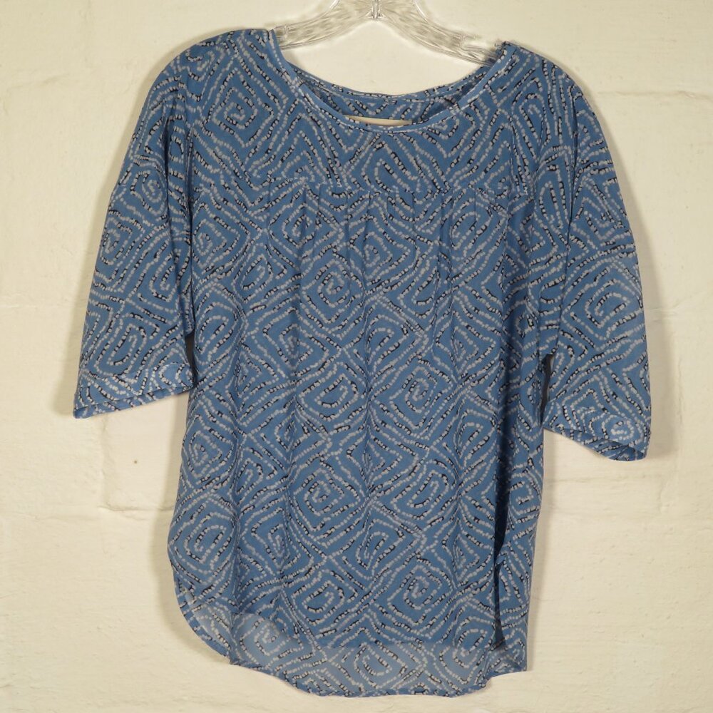 LOFT Blue & White Pattern Blouse SP